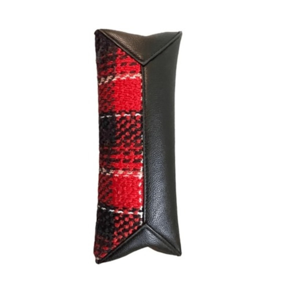 Core Life Lord & Taylor Double Sided Tartan Plaid Pocket Tote Red Black Tweed Kn - Picture 3 of 7